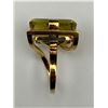 Image 4 : 18k Yellow Gold Emerald-Cut Peridot Ring  -APPRAISED $5500