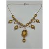 Image 1 : Vintage scroll style Citrine, 18K Gold Necklace  -APPRAISED $6000