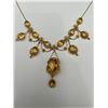 Image 2 : Vintage scroll style Citrine, 18K Gold Necklace  -APPRAISED $6000