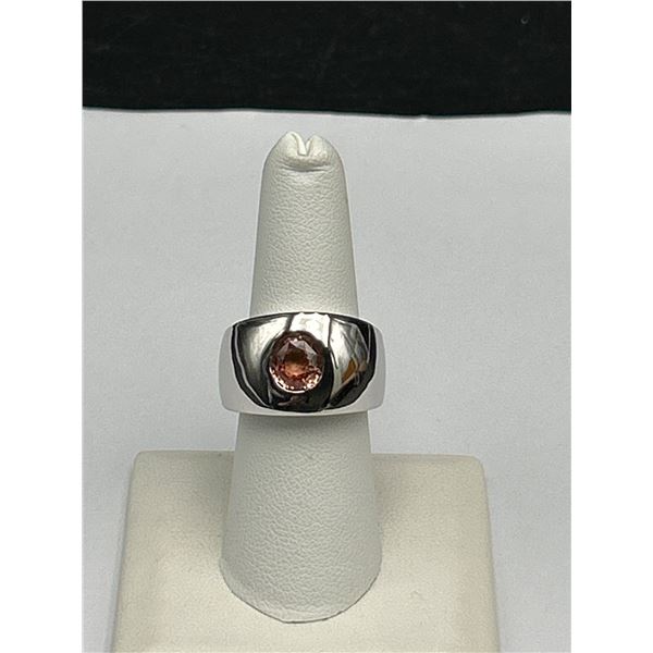 18K Gold Orange Sapphire Solitaire RIng – APPRAISED $10,000