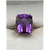 Image 2 : 14K Yellow Gold Amethyst Solitaire Ring -APPRAISED $4350