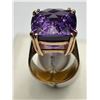 Image 3 : 14K Yellow Gold Amethyst Solitaire Ring -APPRAISED $4350