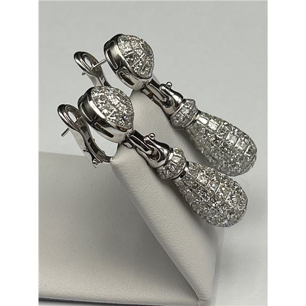 18K White Gold Diamond Earring Set -APPRAISED $145,000
