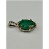 Image 3 : 14K Yellow Gold Emerald and Diamond Pendant -APPRAISED $3000