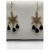 Image 2 : 14K Yellow Gold Blue Sapphire Earrings -APPRAISED $1400