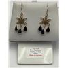 Image 4 : 14K Yellow Gold Blue Sapphire Earrings -APPRAISED $1400