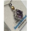 Image 4 : Sterling Silver Amethyst Solitaire Necklace -APPRAISED $600