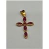 Image 1 : 18K Gold Natural Ruby Cross Pendant -APPRAISED $1703