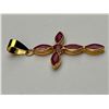 Image 2 : 18K Gold Natural Ruby Cross Pendant -APPRAISED $1703
