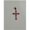 Image 4 : 18K Gold Natural Ruby Cross Pendant -APPRAISED $1703