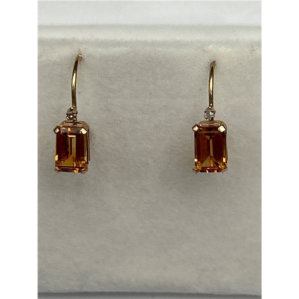 10K Gold Citrine & Diamond Earring Set – APPRAISED $1000