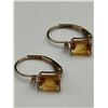 Image 2 : 10K Gold Citrine & Diamond Earring Set – APPRAISED $1000