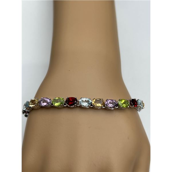Ladies Multi 17.85 Carat Gemstone Tennis Bracelet -APPRAISED $1250