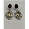 Image 1 : Silver Citrine and Smoky Quartz Earrings -APPRAISED $1000