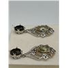 Image 2 : Silver Citrine and Smoky Quartz Earrings -APPRAISED $1000