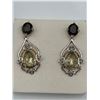 Image 3 : Silver Citrine and Smoky Quartz Earrings -APPRAISED $1000