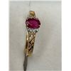 Image 8 : 10K Gold Ruby & Diamond RIng -APPRAISED $2100