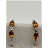 Image 1 : 9K Gold Citrine & Dimond Earring Set – APPRAISED $600