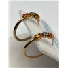 Image 3 : 9K Gold Citrine & Dimond Earring Set – APPRAISED $600