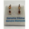 Image 5 : 9K Gold Citrine & Dimond Earring Set – APPRAISED $600