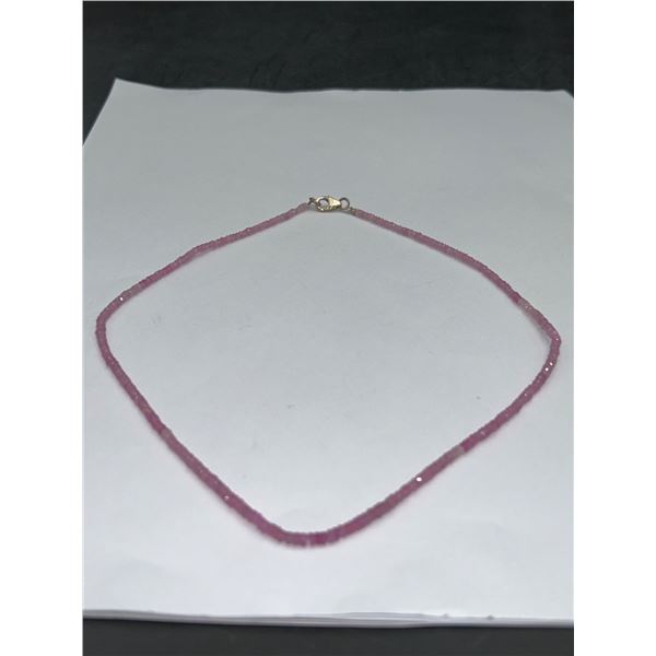 Natural Pink Sapphire Beaded Necklace – APPRAISED $2836