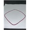 Image 1 : Natural Pink Sapphire Beaded Necklace – APPRAISED $2836