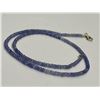 Image 2 : Natural Tanzanite Beaded Necklace -APPRAISED $2375