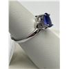 Image 2 : 10K White Gold Ring Tanzanite and Diamond Ring -APPRAISED $2300