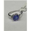 Image 7 : 10K White Gold Ring Tanzanite and Diamond Ring -APPRAISED $2300