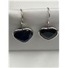 Image 5 : 14K Gold Blue Sapphire Heart Earring Set -APPRAISED $1600