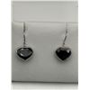 Image 6 : 14K Gold Blue Sapphire Heart Earring Set -APPRAISED $1600