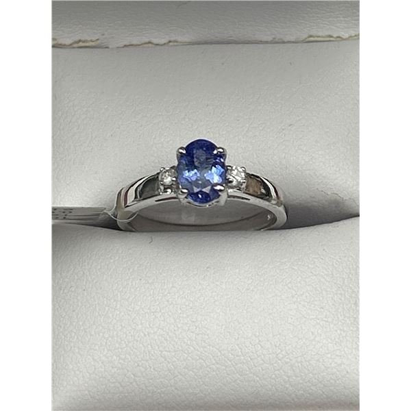 10K White Gold Tanzanite and Diamond Ring -APPRAISED $2500