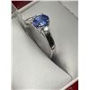 Image 2 : 10K White Gold Tanzanite and Diamond Ring -APPRAISED $2500