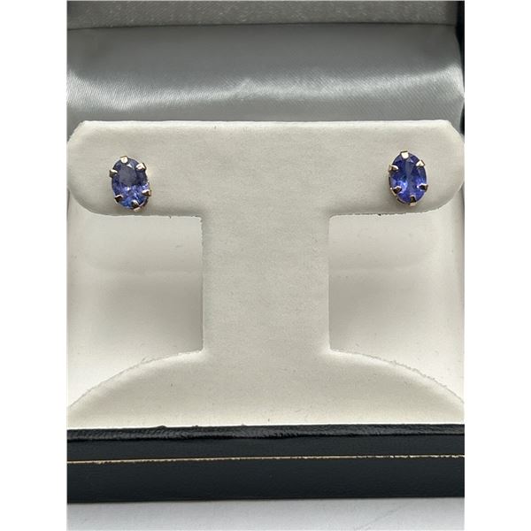 10K Gold Natural Tanzanite Earring Set – APPRAISED $1250