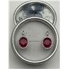 Image 1 : Silver Ruby Gemstone Cluster Earrings – APPRAISED $1365