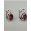 Image 2 : Silver Ruby Gemstone Cluster Earrings – APPRAISED $1365