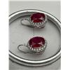 Image 3 : Silver Ruby Gemstone Cluster Earrings – APPRAISED $1365