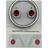 Image 6 : Silver Ruby Gemstone Cluster Earrings – APPRAISED $1365