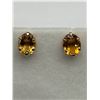 Image 3 : 10K Gold Natural Citrine Stud Earrings -APPRAISED $865