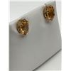 Image 4 : 10K Gold Natural Citrine Stud Earrings -APPRAISED $865
