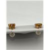 Image 5 : 10K Gold Natural Citrine Stud Earrings -APPRAISED $865