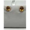 Image 6 : 10K Gold Natural Citrine Stud Earrings -APPRAISED $865