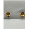 Image 7 : 10K Gold Natural Citrine Stud Earrings -APPRAISED $865