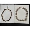 Image 1 : Beaded Tiger’s Eye and Paper Necklace Set with Adjustable Clasps