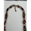 Image 6 : Beaded Tiger’s Eye and Paper Necklace Set with Adjustable Clasps