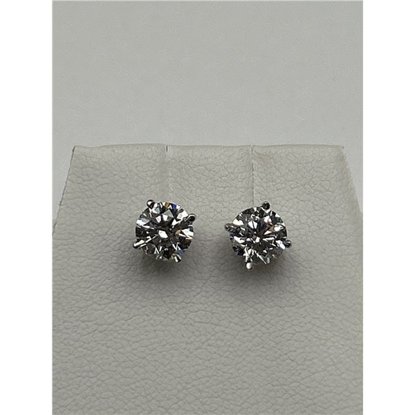 14K Gold 2.20 Carat Solitaire Diamond Earrings -APPRAISED $5200