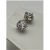 Image 2 : 14K Gold 2.20 Carat Solitaire Diamond Earrings -APPRAISED $5200