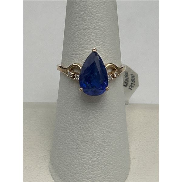10K Gold Natural Tanzanite & Diamond Ring – APPRAISED $2185