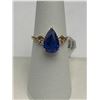 Image 1 : 10K Gold Natural Tanzanite & Diamond Ring – APPRAISED $2185