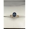 Image 1 : 10K Gold Blue Sapphire & Diamond Ring -APPRAISED $1950